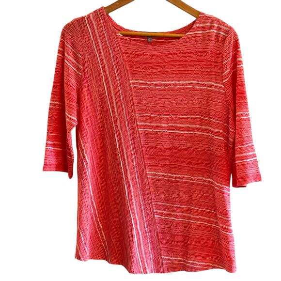 Habitat Size Medium Melon and White Striped Pullover Shirt - Picture 2 of 10